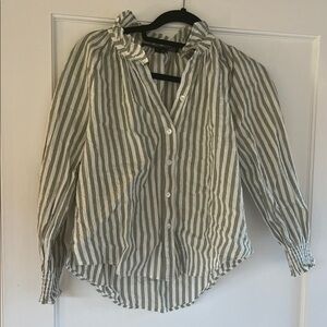 Veronica beard Striped Button-Up Blouse